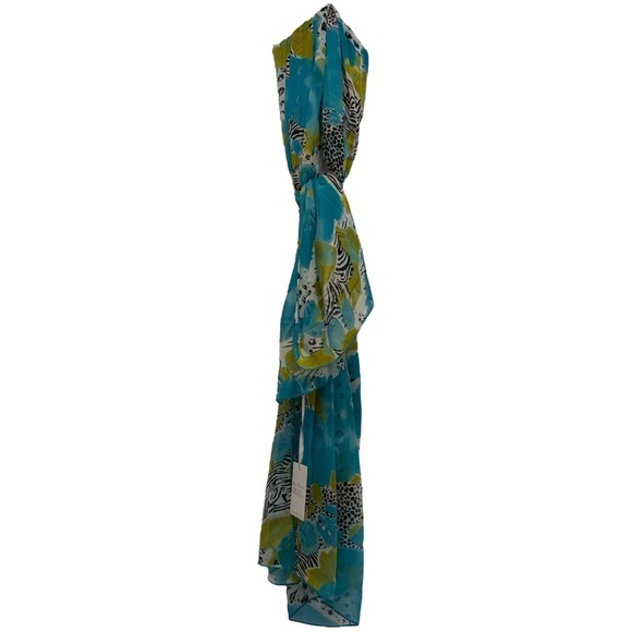 Pia Rossini Salvador Sarong Scarf Turquoise Print One Size NWT - Picture 2 of 4